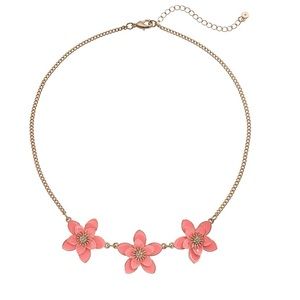LC | NWT Coral Flower Crystal Necklace